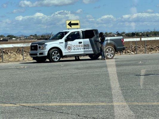 Corbin's keeping Surprise clean by picking up trash! Love this!