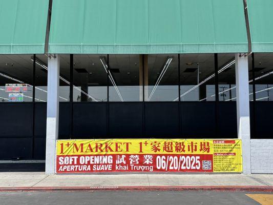 Banner seen from the parking lot