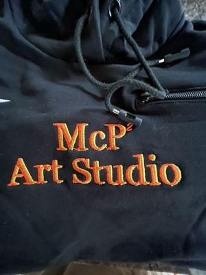 Our Company name on a sweatshirt