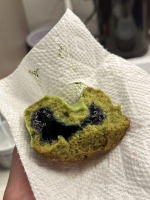 Matcha blueberry donut inside ($9)