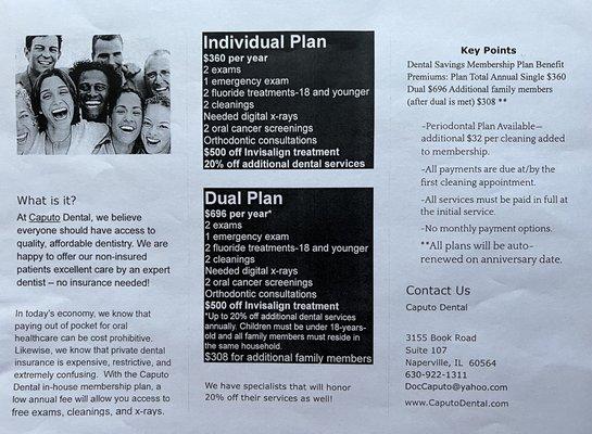 Quality, affordable Dental Savings Membership Plan at Caputo Dental.