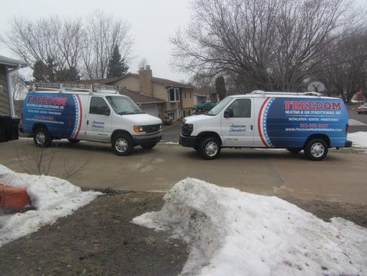 Team Freedoms Work Vans!!