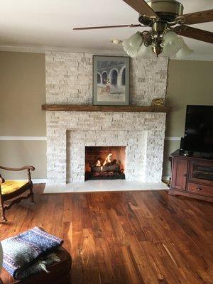 We can reface your fireplace with stone or brick to completely change the look of your fireplace!