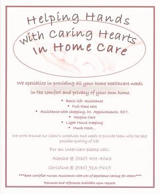 Helping Hands with Caring Hearts