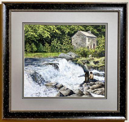 "Northern Ireland"- Large original watercolor by Lotus MacDowell with conservation grade framing