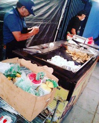 EAST LOS ANGELES STYLE TACOS ! 3$ EACH ALSO SERVING: QUESADILLAS, BURRITOS AND MULITAS . SODAS AND WATER AVAILABLE FOR $2