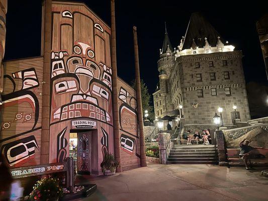 Pretty all lit up at night .