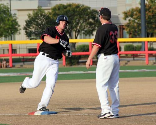 Home run by Bies of the Arvada Colts.