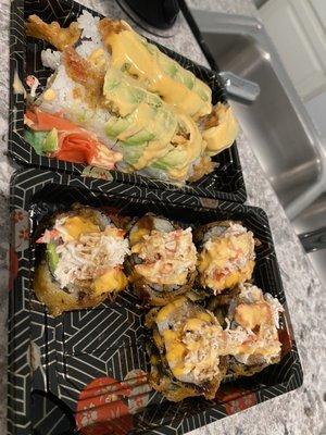 S25. Godzilla Roll (Deep Fried) & S27. Tokyo Roll (8pc)