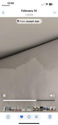 Mattress wished from water leaking through ceiling .