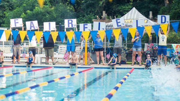 FFC Pool Swim Parents showing spirit at the swim meet!