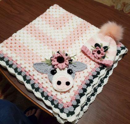 Cow baby blanket