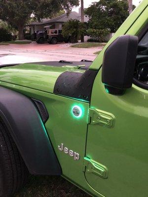 Install back lighted badge