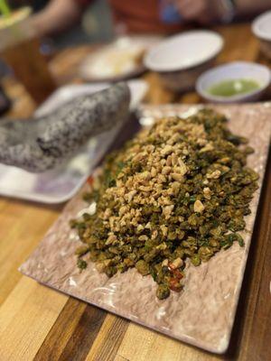 Baby clam stir fry with lemongrass