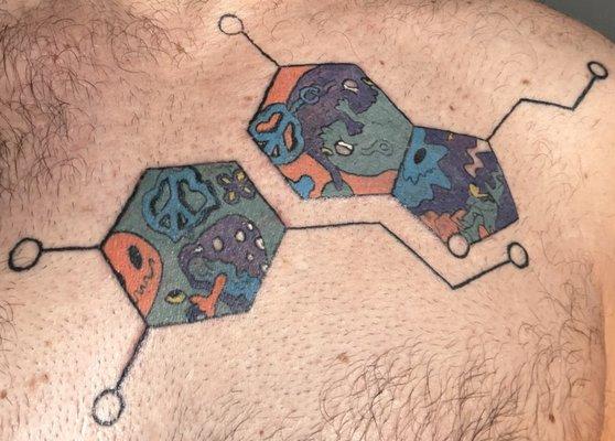 Collarbone tattoo full color by Hayden