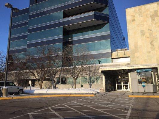 View from the parking lot. Yes, there is valet parking during the day