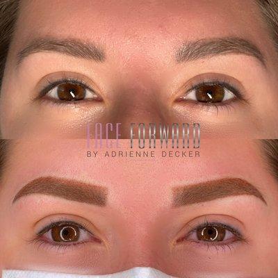 Before/ After Powder Brows by Adrienne Decker