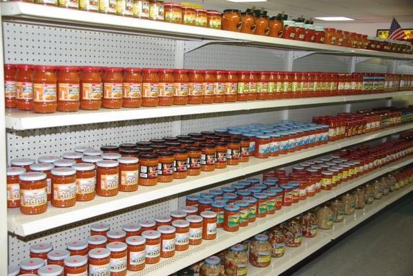 Rows upon rows of Bulgarian Lyutenitsa, the best sandwich spread in the world! https://en.wikipedia.org/wiki/Ljutenica