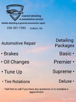 Coastal detailing & automotive service