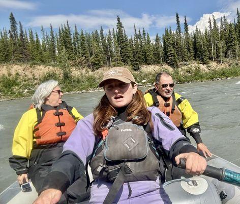 Kelly (our boat driver) in the purple dry suit