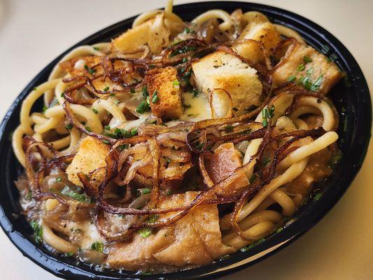 4/18/2024 special: French Onion Bucatini that Chef Adam made on the Beat Bobby Flay episode.