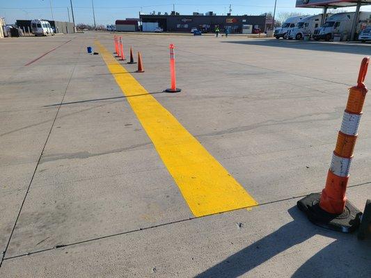 Stop bar at a local truck stop