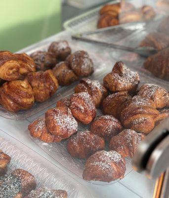 Mochissants (Strawberry, Chocolate, Coffee, and Plain). Photo taken through glass so excuse the glare!