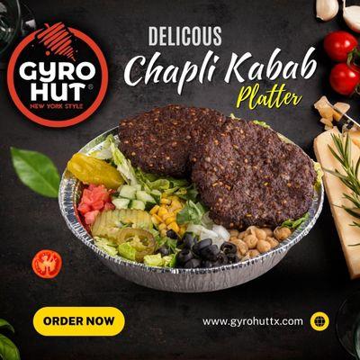 Chapli kabab over rice