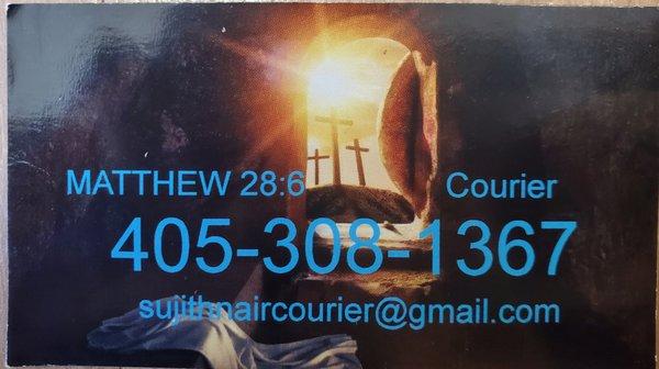 Matthew 28:6 courier service