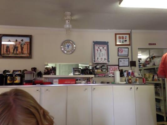 Inside of small quaint restaurant.