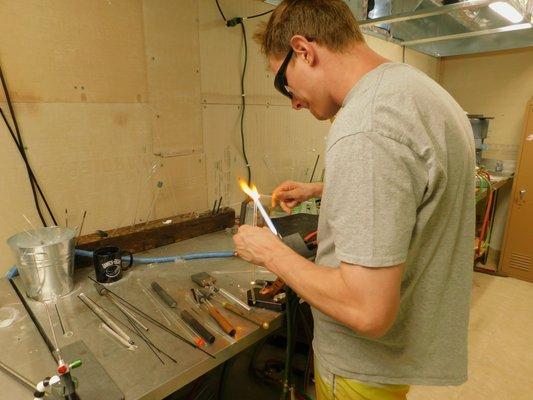 our main glass blower robert mosher!