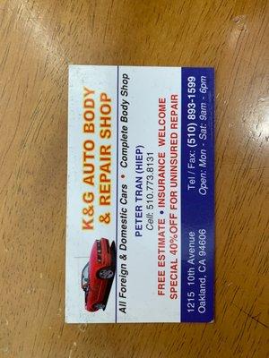 K&G Auto Body and Repair