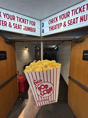 Large Popcorn and Theatre Entrance