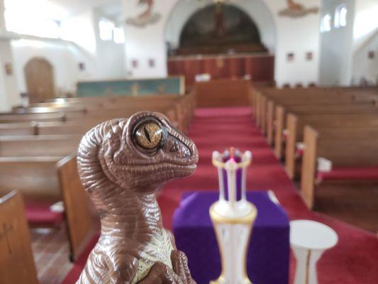 Bob the Raptor says "This is the eternal fire and stuff!"