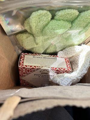 Purchased some goodies to support the business... AND because... I was eyeing the soap, too ... OKAY (: