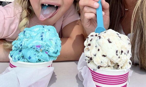 Their "small" scoops of Blue Pop Rocks Ice Cream and Cookie Dough.