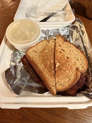 Pastrami Sandwich with coleslaw