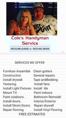 All of our services we offer.