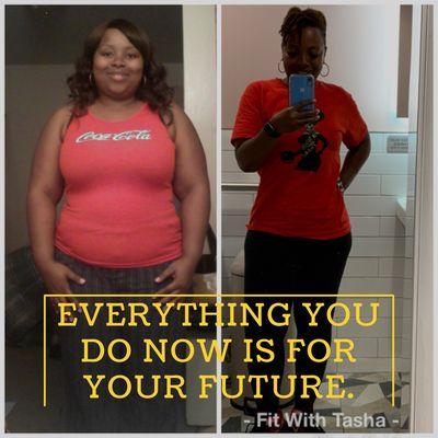 Our lead trainer Tasha's personal success. Results may vary