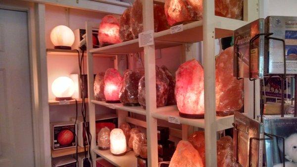 Salt lamps for providing the perfect ambiance, (cool and cozy).