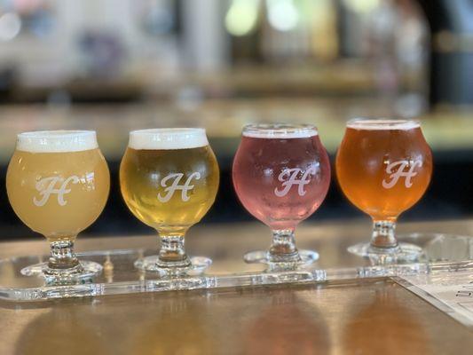 Beer Flight 6.27.24 Li Hing Mui Fruited Sour Quirk Raspberry Rocket Pop Hard Seltzer India Pale Whale West Coast IPA Hazy IPA