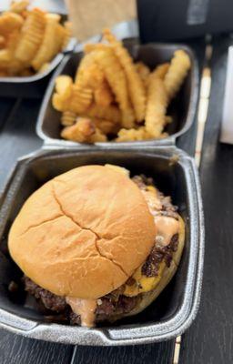 Double Cheese Burger 
 W/Fries