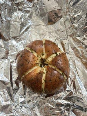 Garlic Cream Cheese Stuffed Bagel