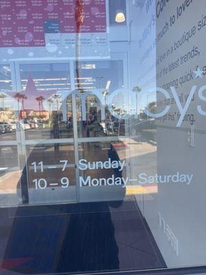 Business hours as of 2024