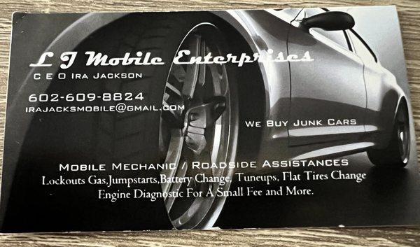 LJ Mobile Enterprises 24hr Mobile Mechanic