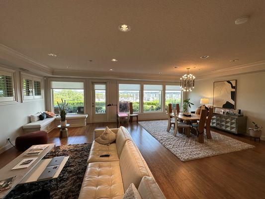 Installation of chandelier, replacement of all bulbs