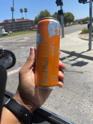 Red Bull summer edition- strawberry apricot. Taste better than it sounds.