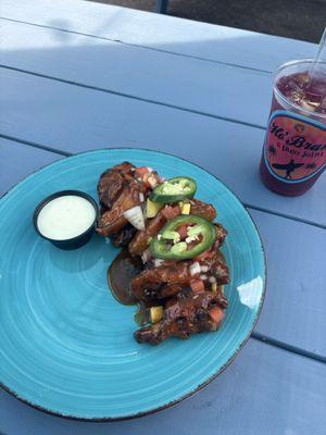 Aloha Wings and Red Sangria
