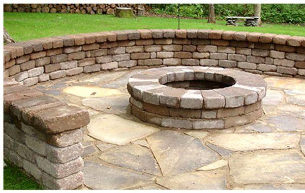 A beautiful stone fire pit...
