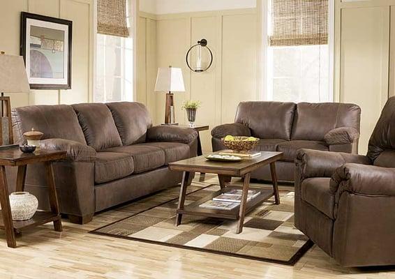 Amazon Walnut Sofa & Loveseat with high quality fabric and a stylish contemporary design from the "Amazon-Walnut" upholstery collection.